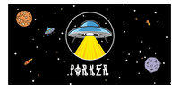 Thumbnail for Aliens / UFO Beach Towel - Black Background - Front View
