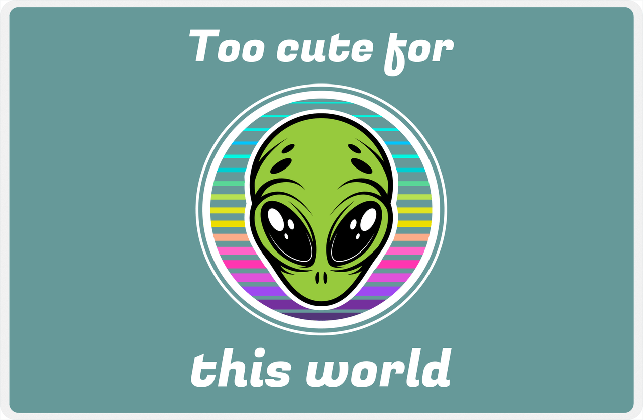 Personalized Aliens / UFO Placemat - Too Cute for this World -  View