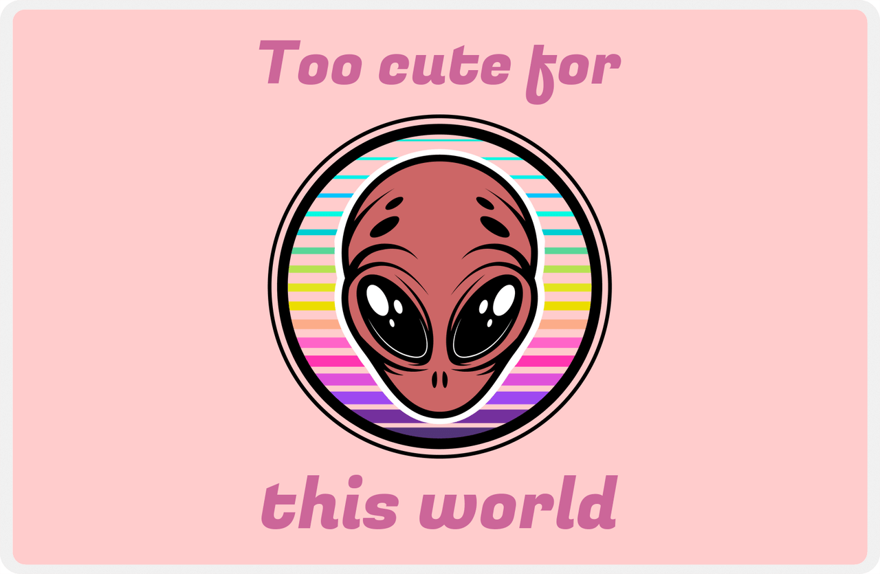 Personalized Aliens / UFO Placemat - Too Cute for this World -  View