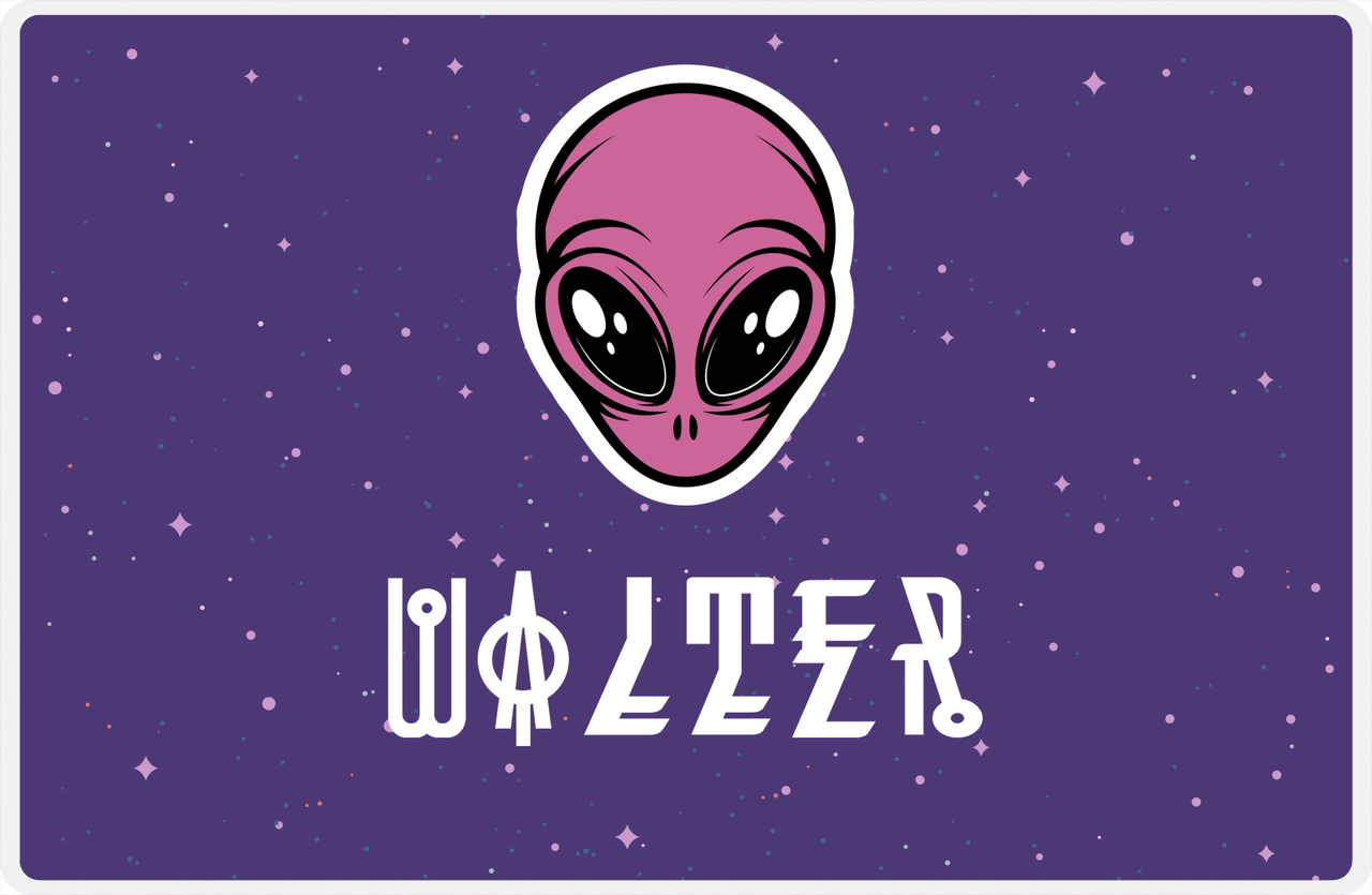 Personalized Aliens / UFO Placemat - Purple Background -  View