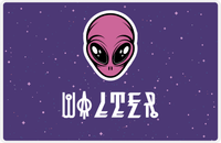 Thumbnail for Personalized Aliens / UFO Placemat - Purple Background -  View