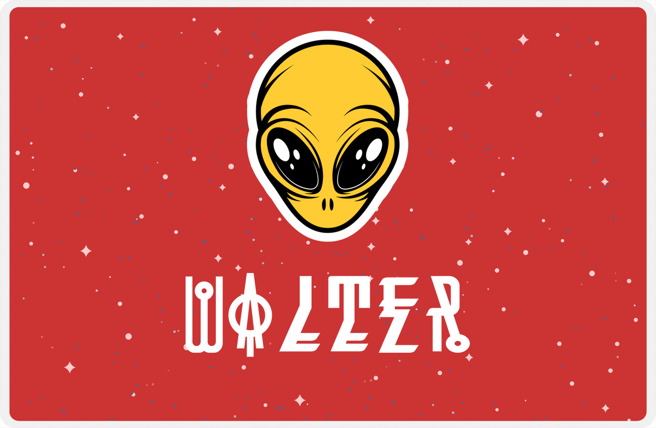 Personalized Aliens / UFO Placemat - Red Background -  View