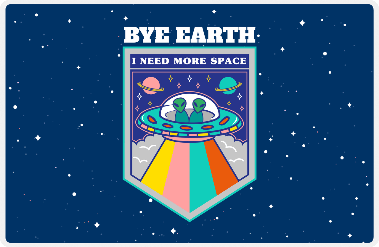 Aliens / UFO Placemat - Bye Earth -  View