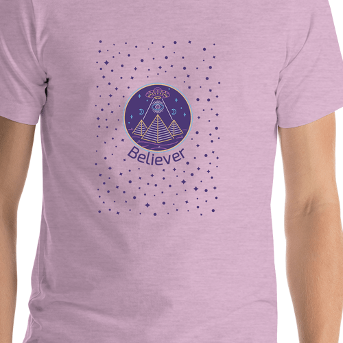 Personalized Aliens / UFO T-Shirt - Lilac - Seeing Eye - Shirt Close-Up View