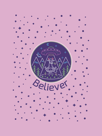 Thumbnail for Personalized Aliens / UFO T-Shirt - Lilac - Cow - Decorate View