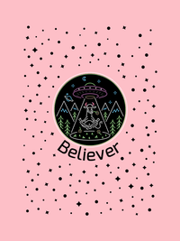 Thumbnail for Personalized Aliens / UFO T-Shirt - Pink - Cow - Decorate View
