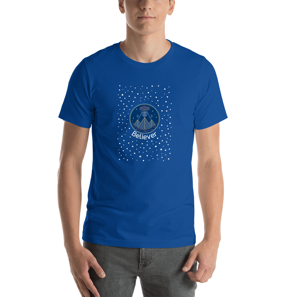 Personalized Aliens / UFO T-Shirt - Blue - Seeing Eye - Shirt View