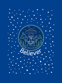 Thumbnail for Personalized Aliens / UFO T-Shirt - Blue - Cow - Decorate View