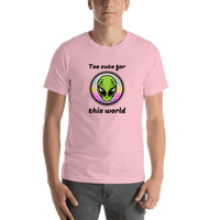 Thumbnail for Personalized Aliens / UFO T-Shirt - Pink - Too Cute For This World - Shirt View