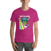 Thumbnail for Personalized Aliens / UFO T-Shirt - Pink - Outta Here - Shirt View