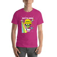 Thumbnail for Personalized Aliens / UFO T-Shirt - Pink - Outta Here - Shirt View