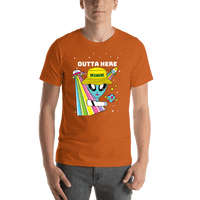 Thumbnail for Personalized Aliens / UFO T-Shirt - Orange - Outta Here - Shirt View