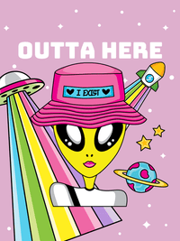 Thumbnail for Personalized Aliens / UFO T-Shirt - Lilac - Outta Here - Decorate View