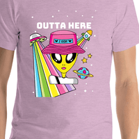 Thumbnail for Personalized Aliens / UFO T-Shirt - Lilac - Outta Here - Shirt Close-Up View