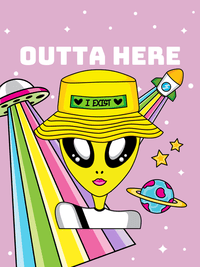 Thumbnail for Personalized Aliens / UFO T-Shirt - Lilac - Outta Here - Decorate View