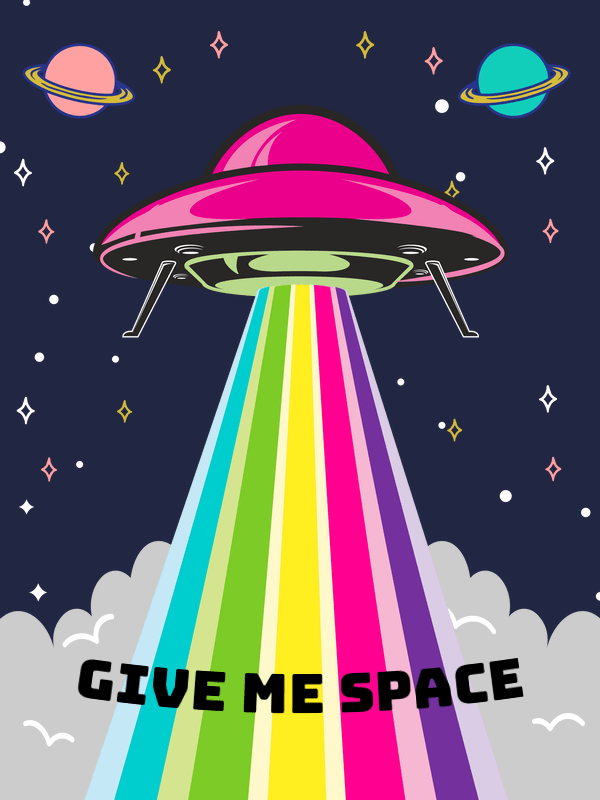 Personalized Aliens / UFO T-Shirt - Navy - Give Me Space - Decorate View