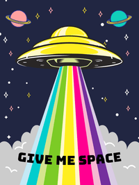 Thumbnail for Personalized Aliens / UFO T-Shirt - Navy - Give Me Space - Decorate View