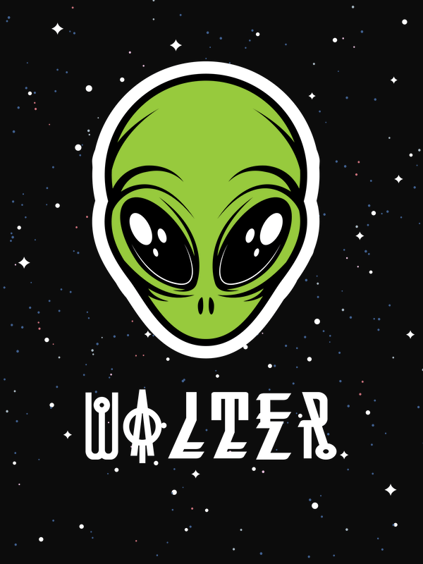 Personalized Aliens / UFO T-Shirt - Black - Decorate View
