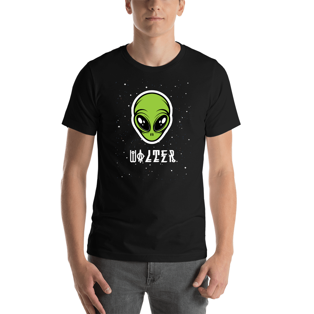 Personalized Aliens / UFO T-Shirt - Black - Shirt View