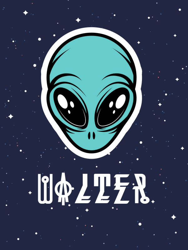 Personalized Aliens / UFO T-Shirt - Navy - Decorate View