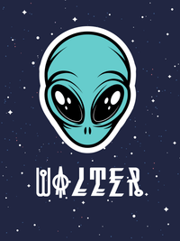 Thumbnail for Personalized Aliens / UFO T-Shirt - Navy - Decorate View