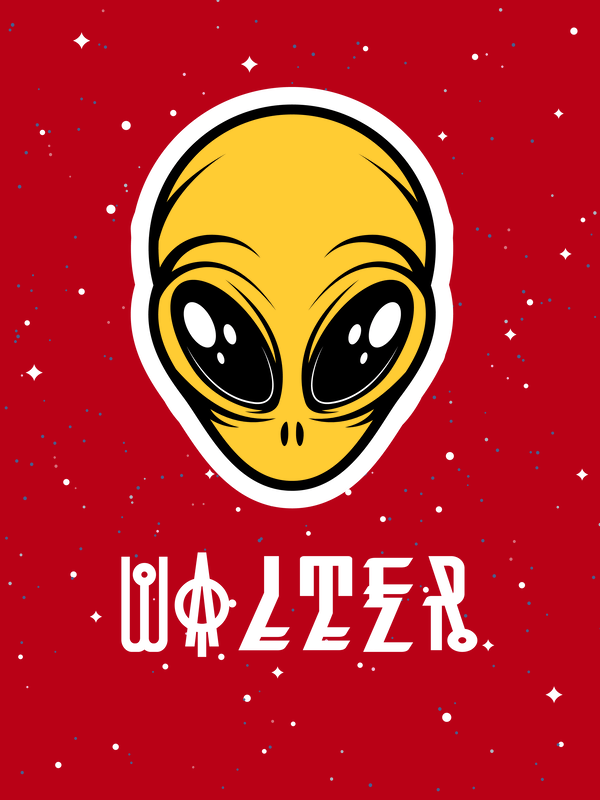 Personalized Aliens / UFO T-Shirt - Red - Decorate View