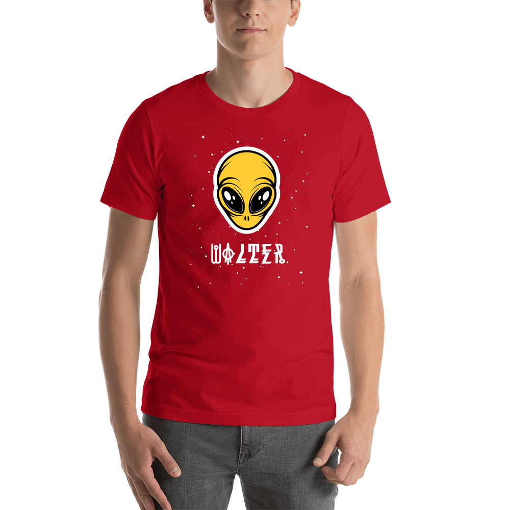 Personalized Aliens / UFO T-Shirt - Red - Shirt View
