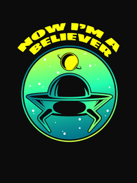 Thumbnail for Aliens / UFO T-Shirt - Black - Now I'm A Believer - Decorate View