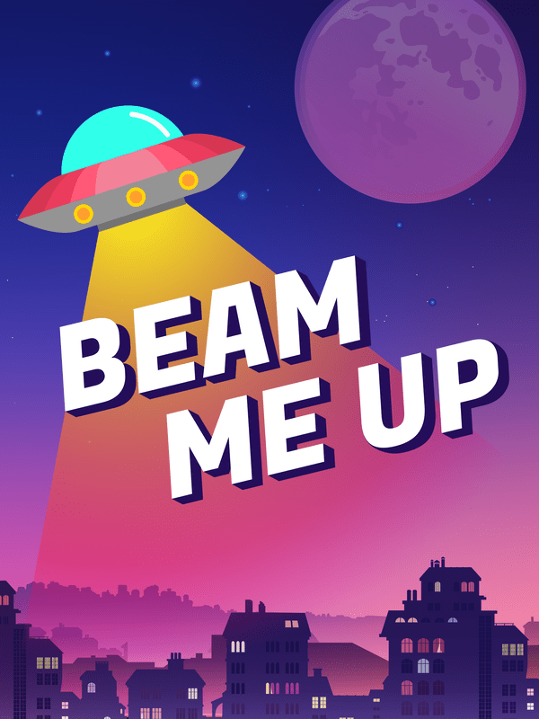 Aliens / UFO T-Shirt - Black - Beam Me Up - Decorate View