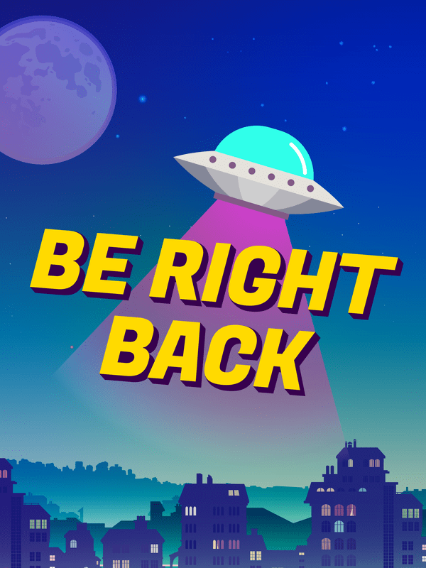 Aliens / UFO T-Shirt - Black - Be Right Back - Decorate View