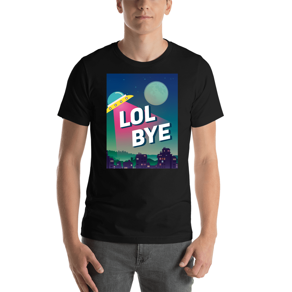 Aliens / UFO T-Shirt - Black - LOL Bye - Shirt View
