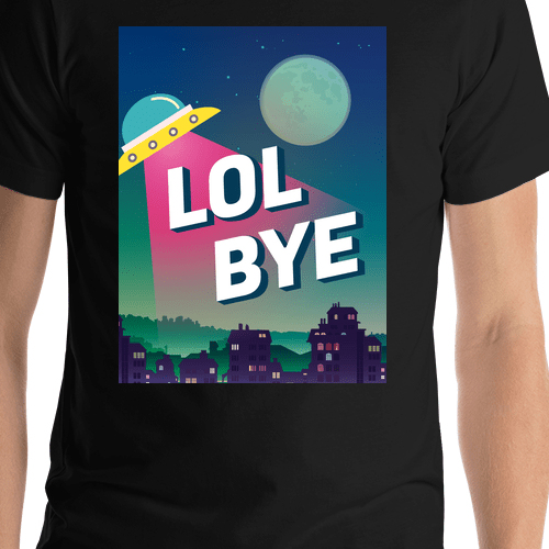Aliens / UFO T-Shirt - Black - LOL Bye - Shirt Close-Up View