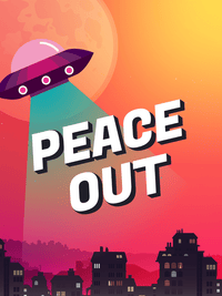 Thumbnail for Aliens / UFO T-Shirt - Black - Peace Out - Decorate View