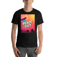 Thumbnail for Aliens / UFO T-Shirt - Black - Peace Out - Shirt View