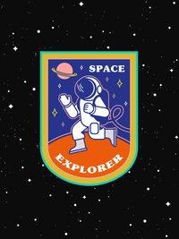 Thumbnail for Aliens / UFO T-Shirt - Black - Space Explorer - Decorate View