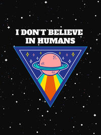 Thumbnail for Aliens / UFO T-Shirt - Black - I Don't Believe In Humans - Decorate View