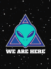 Thumbnail for Aliens / UFO T-Shirt - Black - We Are Here - Decorate View