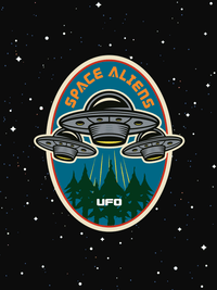 Thumbnail for Aliens / UFO T-Shirt - Black - Space Aliens - Decorate View