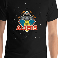 Thumbnail for Aliens / UFO T-Shirt - Black - I Want To Believe - Shirt Close-Up View