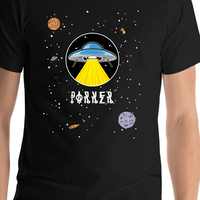 Thumbnail for Aliens / UFO T-Shirt - Black - Shirt Close-Up View