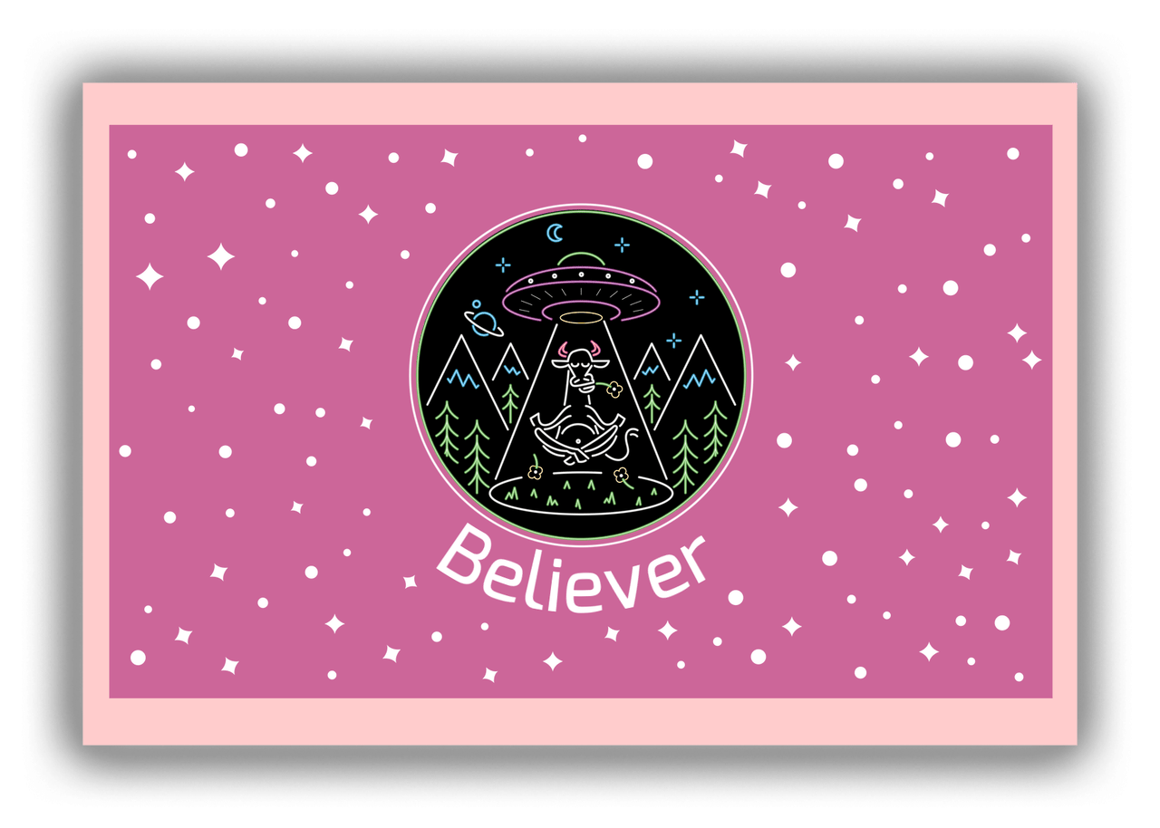 Personalized Alien / UFO Canvas Wrap & Photo Print - Cow - Front View