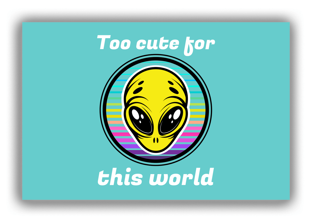 Personalized Alien / UFO Canvas Wrap & Photo Print - Too Cute For This World - Front View