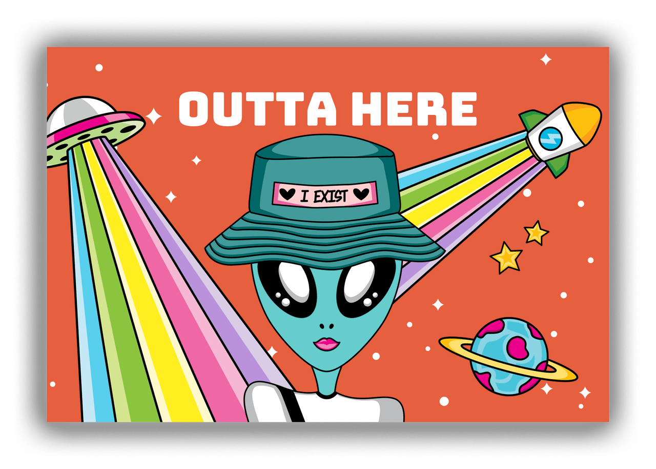 Personalized Alien / UFO Canvas Wrap & Photo Print - Outta Here - Front View