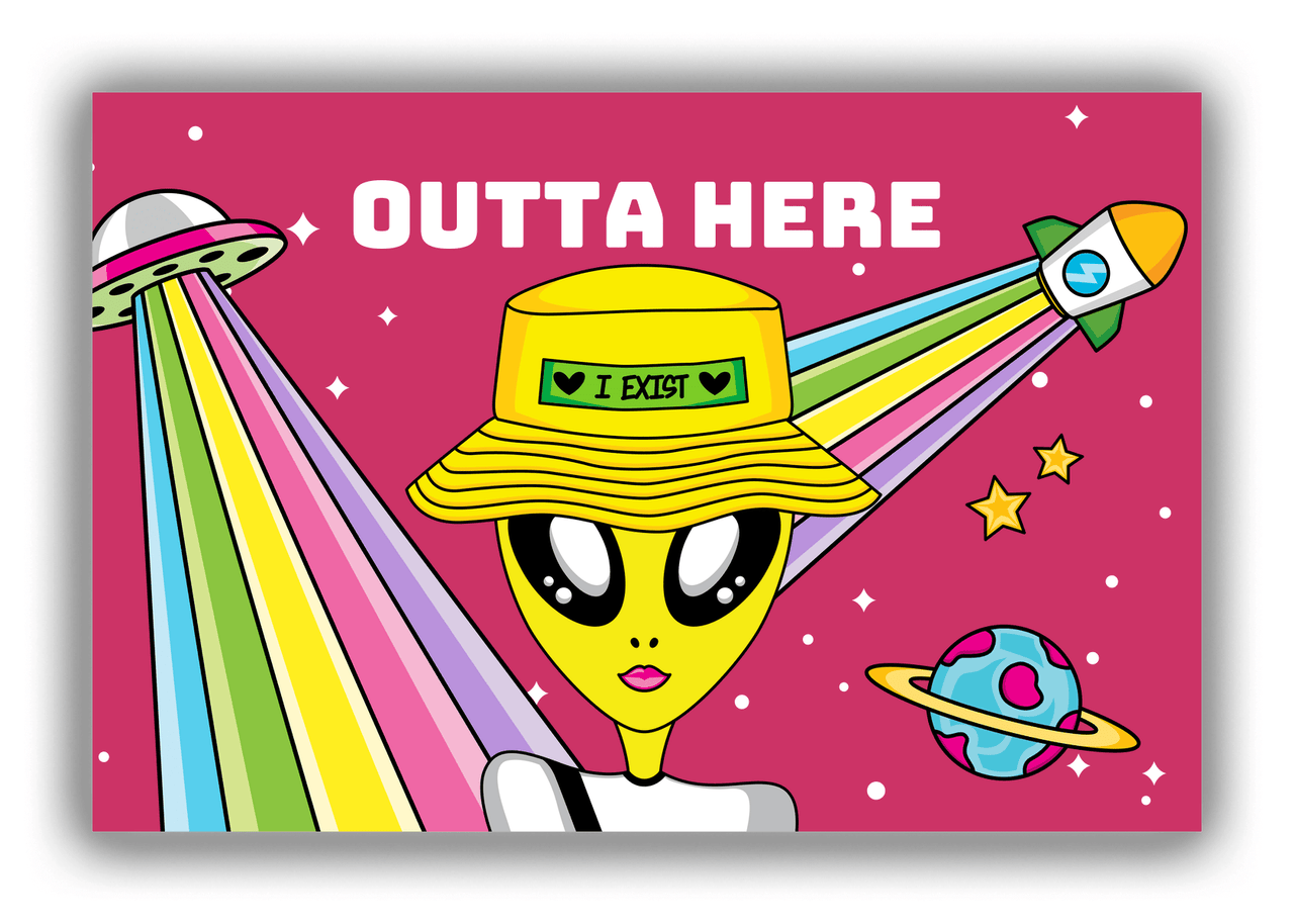 Personalized Alien / UFO Canvas Wrap & Photo Print - Outta Here - Front View