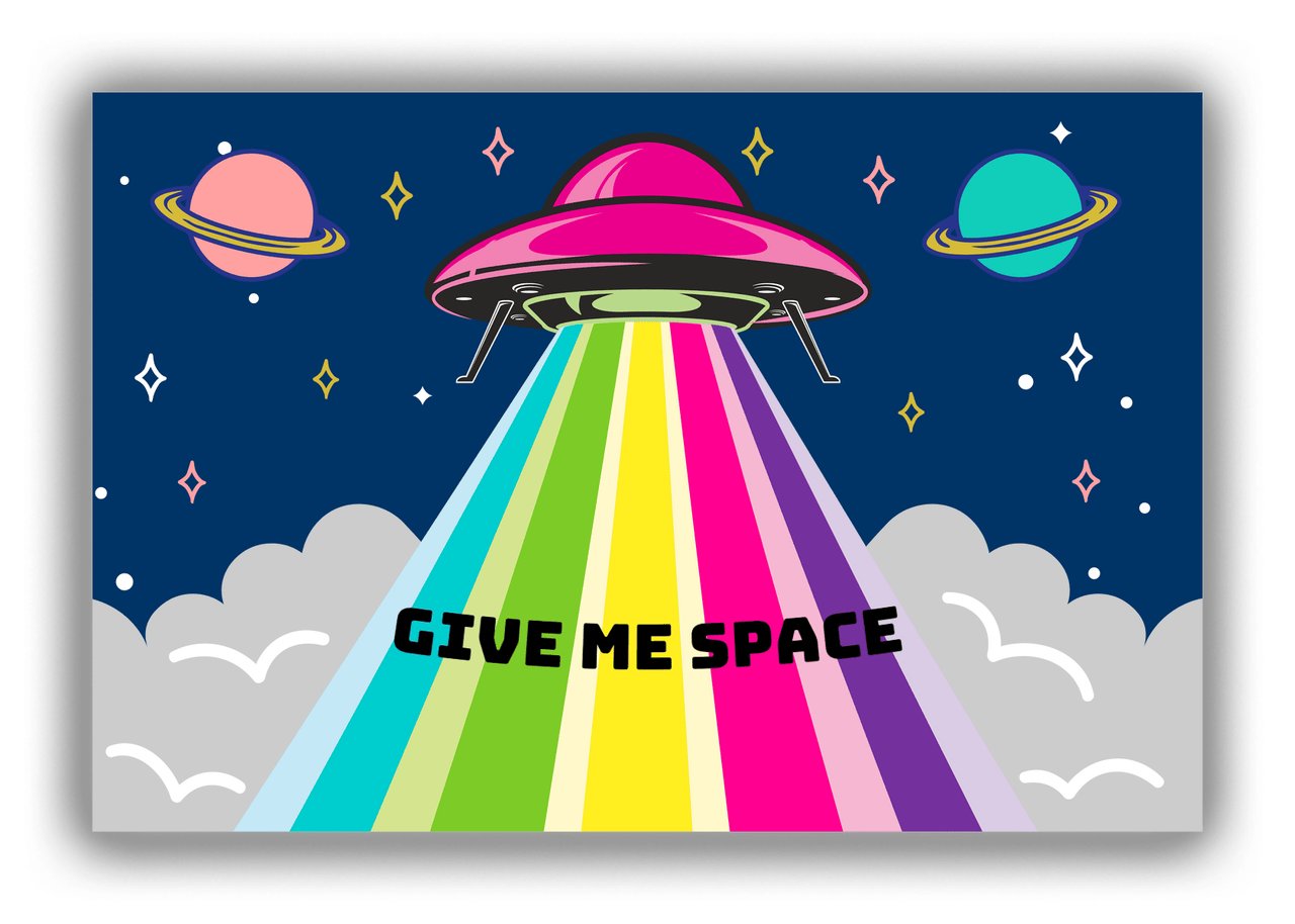 Personalized Alien / UFO Canvas Wrap & Photo Print - Give Me Space - Front View