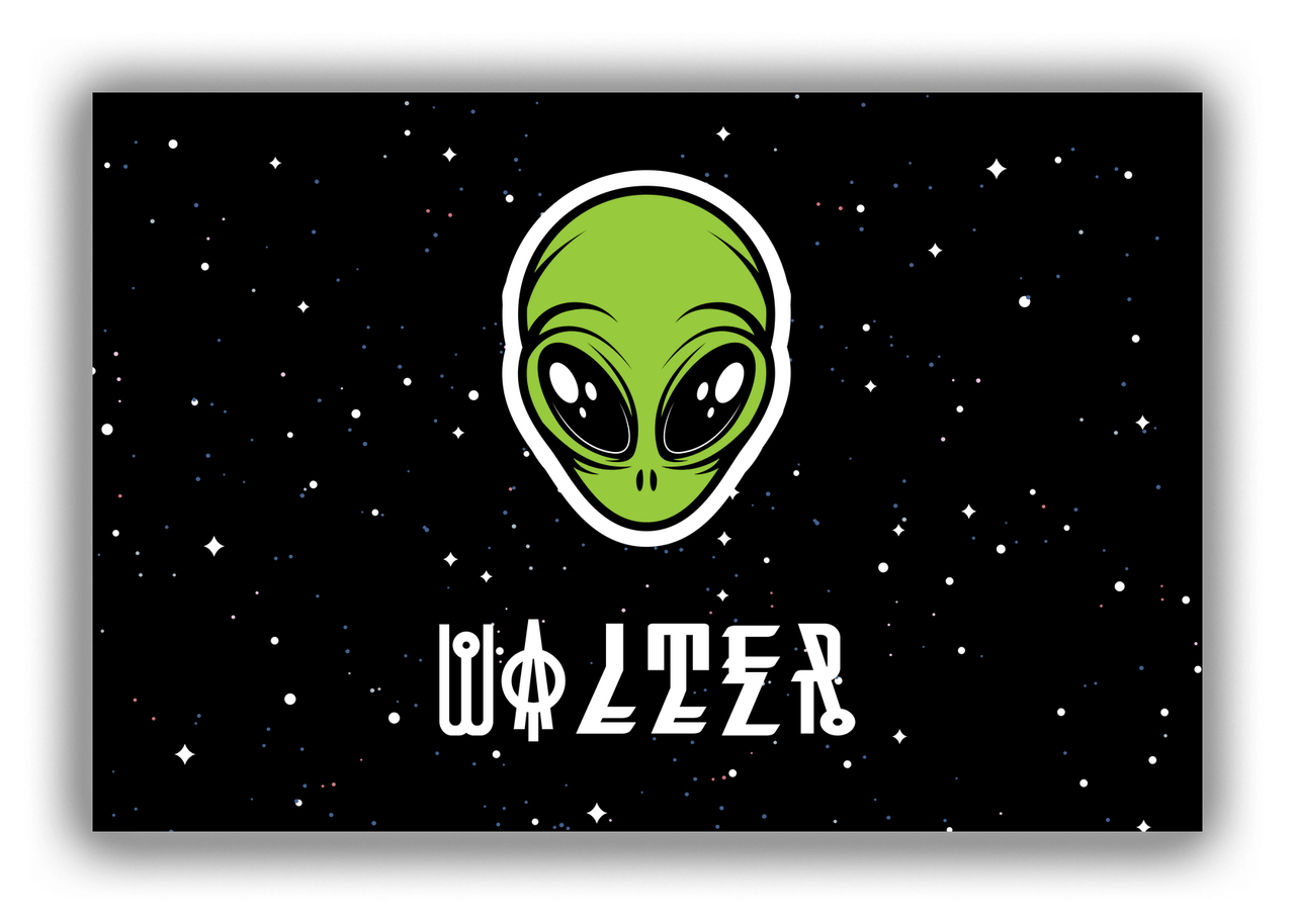 Personalized Alien / UFO Canvas Wrap & Photo Print - Black Background - Front View