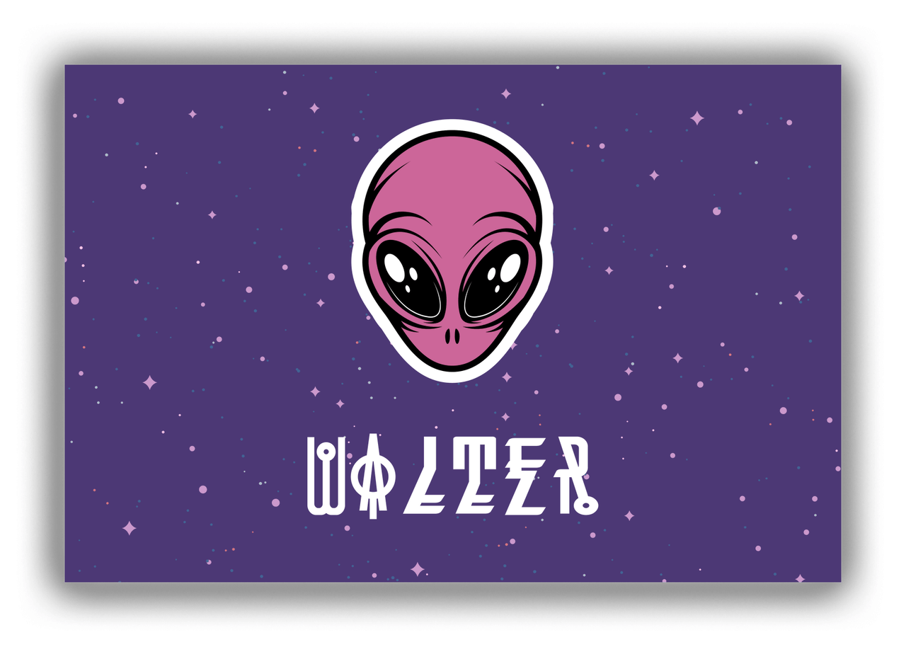 Personalized Alien / UFO Canvas Wrap & Photo Print - Purple Background - Front View