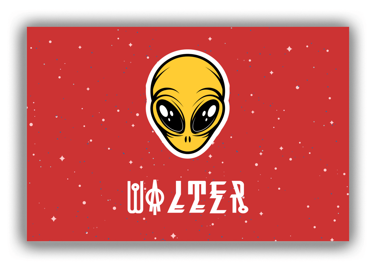Personalized Alien / UFO Canvas Wrap & Photo Print - Red Background - Front View
