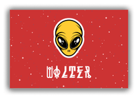Thumbnail for Personalized Alien / UFO Canvas Wrap & Photo Print - Red Background - Front View