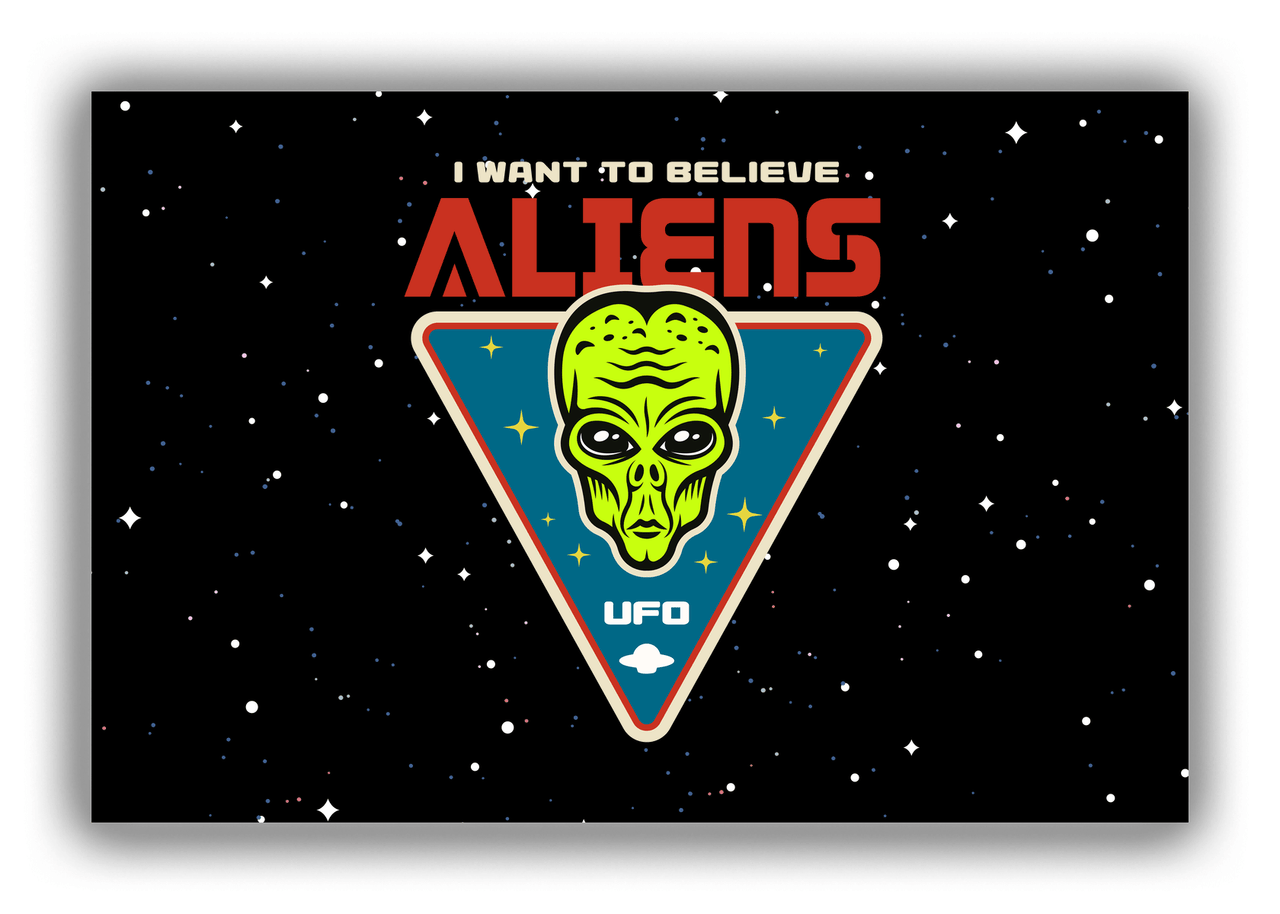 Alien / UFO Canvas Wrap & Photo Print - I Want To Believe - Front View